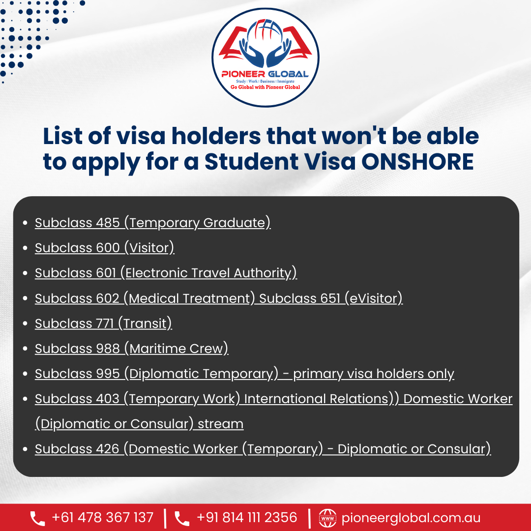 Restricting onshore visa hopping to the Student visa program